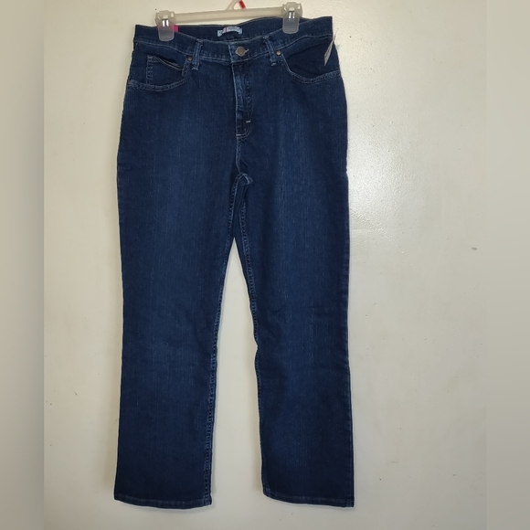 LEE Riders Denim Jeans Dark Blue STRETCH New NWT Women's 14 Straight Leg - Picture 2 of 8
